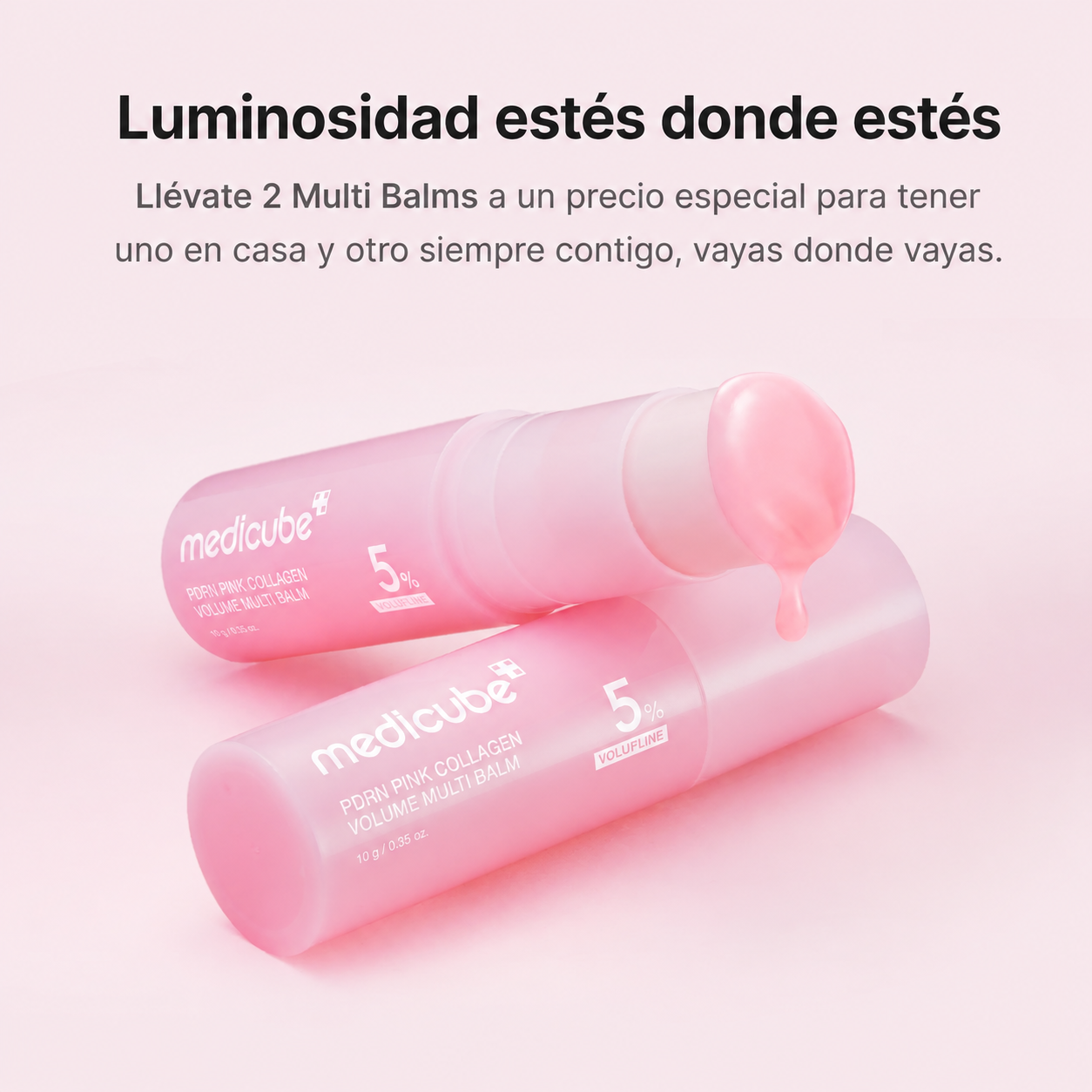 Bálsamo Multiactivo de Colágeno Rosa con PDRN para un Efecto Volumen